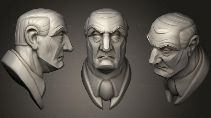 Busts and bas-reliefs of famous people (Lino Ventura, BUSTC_0810) 3D models for cnc